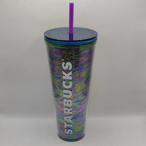Starbucks Limited Edition 24oz Venti Sparkle Oil Slick Plastic Tumbler Summer 23